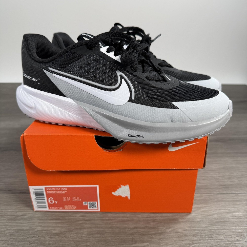 Nike Sonic Fly (GS) Shoes Youth Size 6Y Black White Running Sneakers FZ0017 001